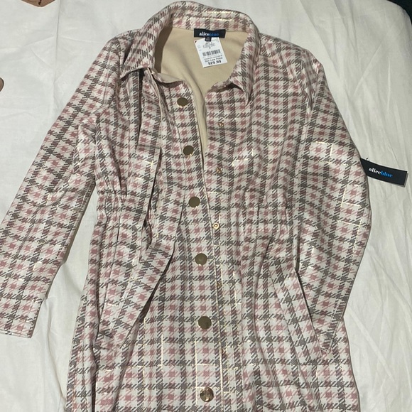 Pink plaid trenchcoat - Picture 1 of 1